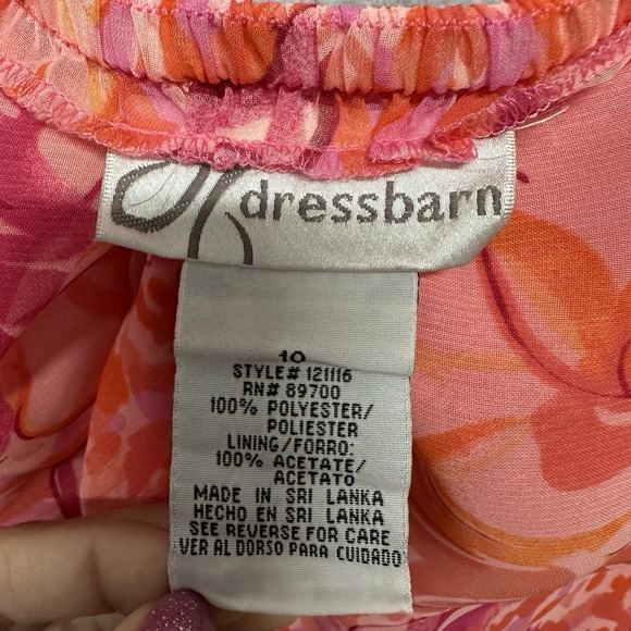 Vtg Womens Chiffon Midi Dress Size 10 Flutter Sleeve Floral Baby Doll Pink Smock - Picture 8 of 13